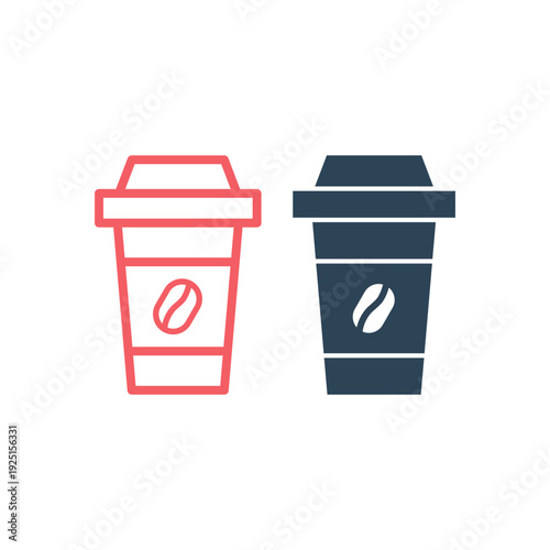 Disposable coffee cup icons set vector.