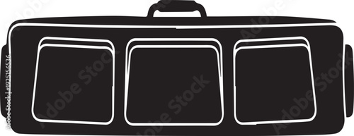 Rectangular Padded Keyboard Case Silhouettes for Synthesizer Transport