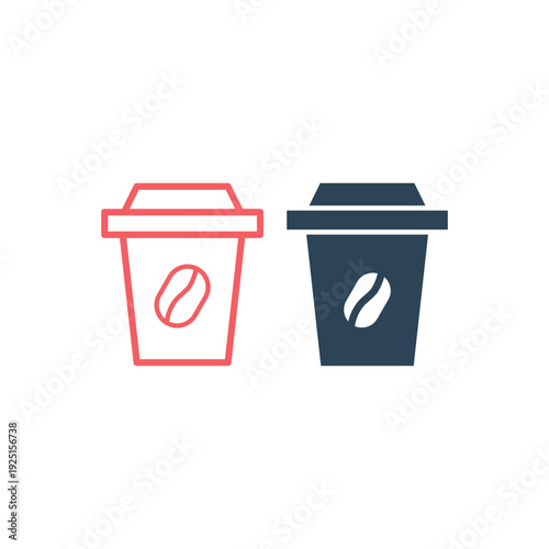 Disposable coffee cup icons set vector.