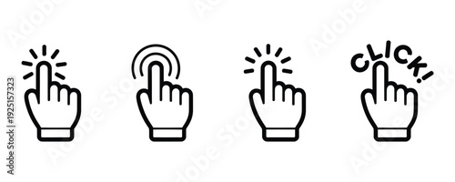 Click to interact with modern cursor hand icons