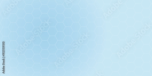 Futuristic hexagon light pattern background. Geometric banner design for science, medical, tech, bio.