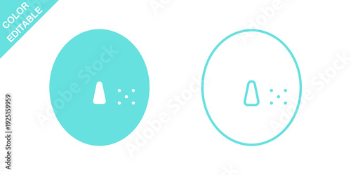 Acne and pimple icons, filled and outline, editable colors, skincare symptom vector