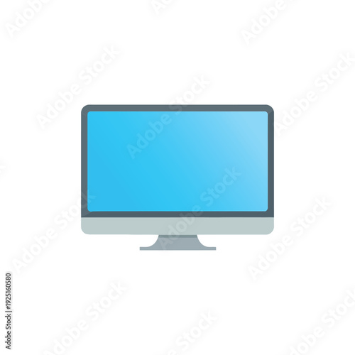 High resolution desktop monitor icon for UI design meetup, developer conference poster, software demo session, streaming setup guide vector