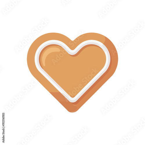 Obraz na plátně Heart shaped sugar cookie vector illustration for wedding dessert bar, valentine