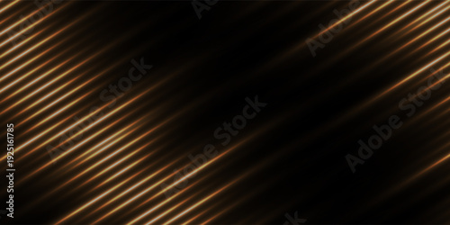 Description (English):
Abstract glowing golden light streaks forming a rhythmic wave pattern on a dark black background.