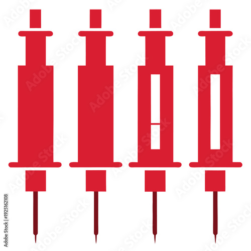 8 different model syringe silhouette vector. 
