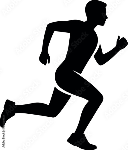 Minimalist Silhouette of a Person Running