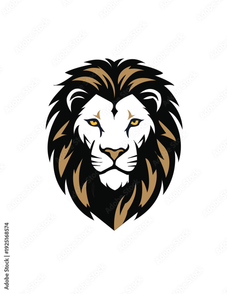 Fototapeta premium Print,lion, tiger, head, vector, illustration, wild, animal, tattoo, mammal, mascot, face, silhouette, power, feline, cartoon, wildlife, nature, black, symbol, animals, carnivore, predator, art, logo