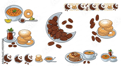 Middle eastern sweets and dates collection