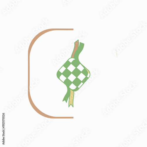 Green and White Checkered Jester Hat Cartoon.