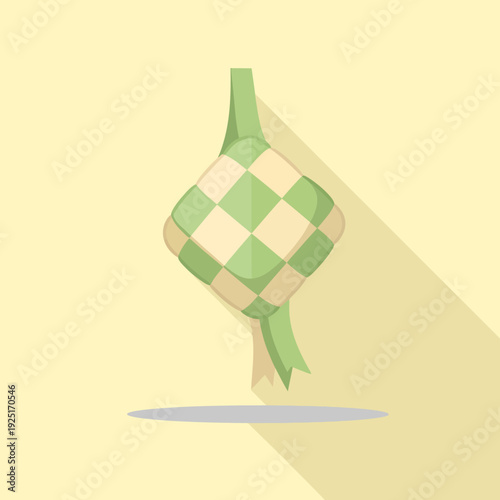 Green Checkered Bottle with Ribbon Decoration.