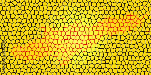 Abstract Mosaic Pattern: A vibrant mosaic pattern with a blend of yellow and orange hues, creating a visually captivating artistic effect.