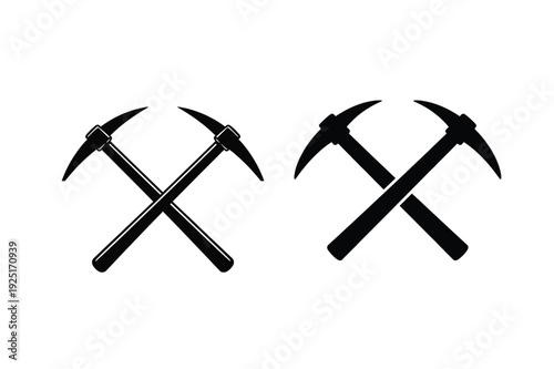 Crossed Pickaxe Mining Tool Icons