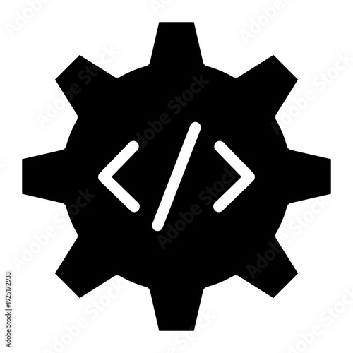 Configuration gear icon glyph style vector illustration.