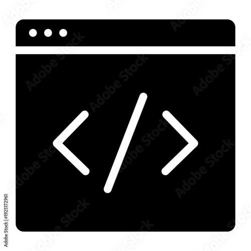 Website code  icon glyph style vector illustration.