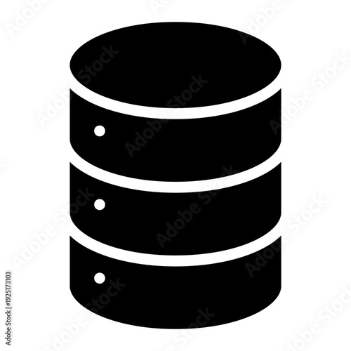 Data base icon glyph style vector illustration.