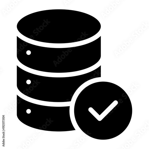 Data validity icon glyph style vector illustration.