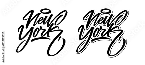 New York Hand Drawn Lettering Typography. Iconic Urban City Script for Streetwear Apparel and Hip Hop Culture Design.