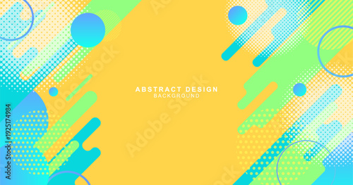 幾何学的な要素とハーフトーンドットを組み合わせた抽象的な背景