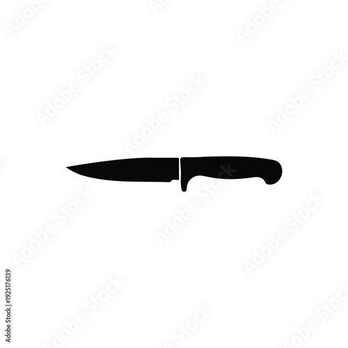 Knife silhouette vector flat design on white background.