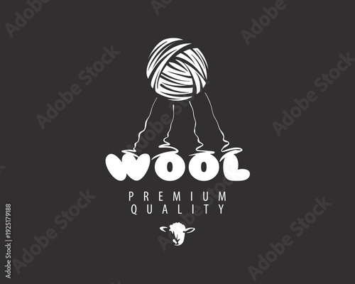 Bold yarn icon with playful lettering, chunky bubble type suggests fun kids crafts, colorful textile stickers and vibrant packaging