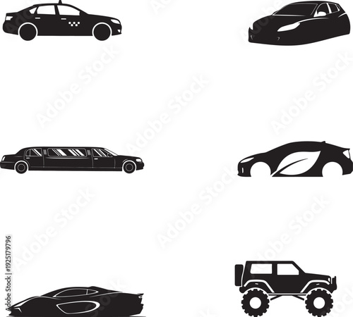 A minimalist black and white image of a speeding vehicle silhouette