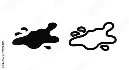 Abstract black shapes resembling amoebas or organic forms on white