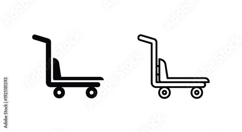 Simple line drawings depict two identical shopping carts side by side