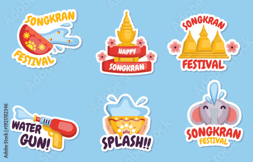 Songkran Festival Sticker Collections