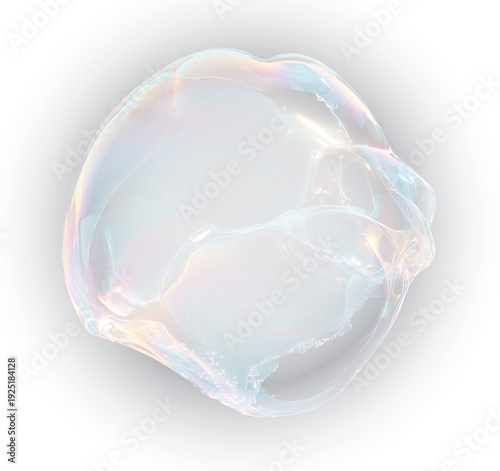 Obraz na płótnie Shiny Soap Bubble with Glossy Reflection Transparent PNG