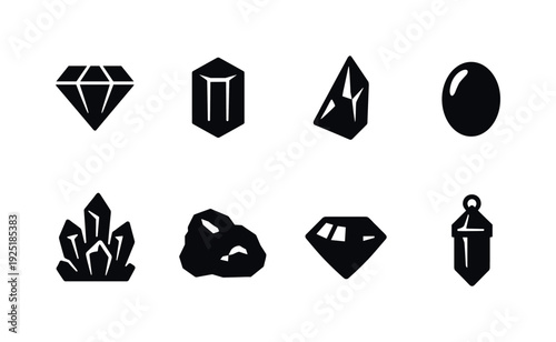 Minimal Gemstone Icons. Minimal gemstone outline icons. Filled icon set of Minimal gemstone outline icons: