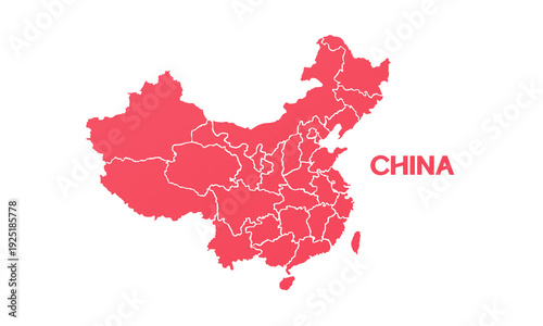 중국의 각 성을 구분 표시한 지도 Map of China with Provinces