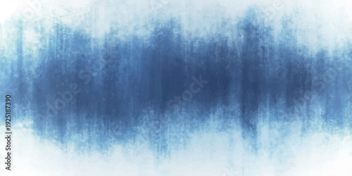 Abstract blue watercolor background texture with dark stormy clouds and bright light patterns over a misty sea