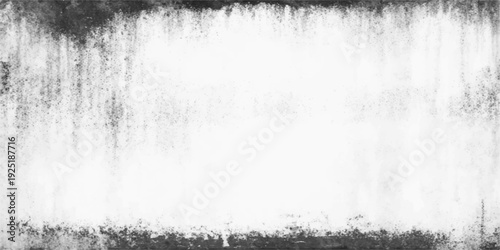 An old grunge paper texture featuring a vintage dirty wall design with a rough black paint border and a natural green grass frame pattern on an antique gray background