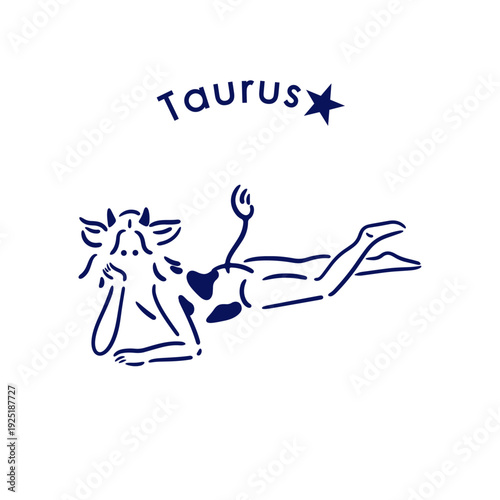 【星座】2.牡牛座の女の子のイラスト_背景なし