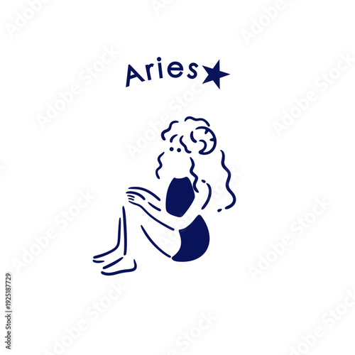 【星座】1.牡羊座の女の子のイラスト_背景なし