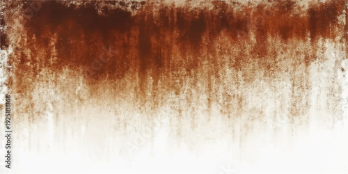 An abstract grunge background featuring water drops on a dark textured surface with a vintage rust pattern and blank space for design on an aged brown wall