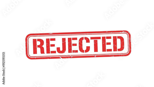 Red Rejected Stamp Text on White Background