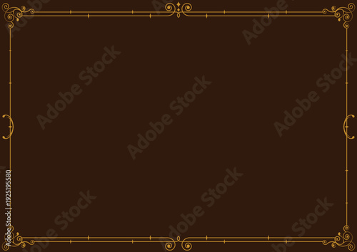 アンティーク調ゴールドフレーム背景素材