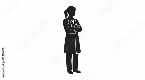 Doctor Silhouette Illustration – Medical Professional Icon