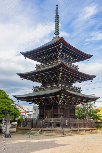 The triple pagoda of the Hida Kokubun-ji Temple, a Buddhist temple