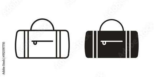 Barrel handbag icon in a simple, black and white style.