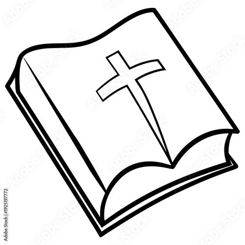 Beautiful holy Bible illustration with divine light symbolizing faith, spirituality, and Christian devotion. Perfect for digital and print design projects.