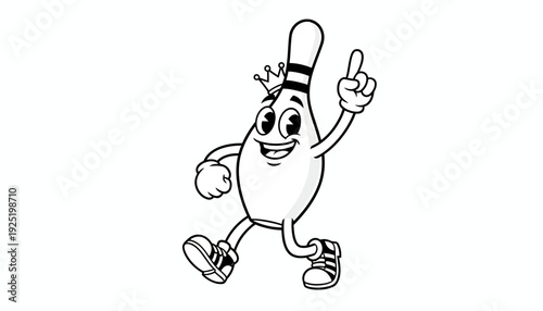Bowling Pin Cartoon Character – Fun Sports Mascot Icon