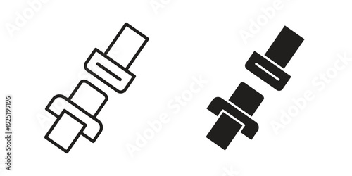 Car seat belt icon in a simple, black and white style.