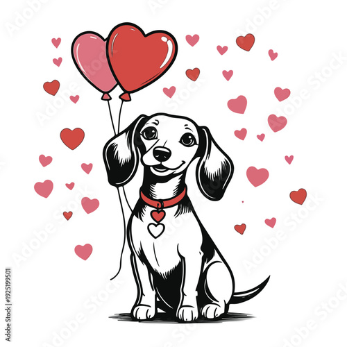 The faithful cupid a harmonious fusion of puppy joy and crimson affection