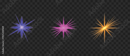 Vibrant colorful starburst effects on a dark background