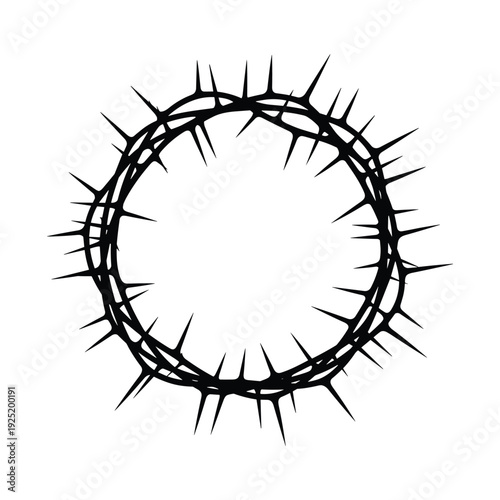 Symbolic crown of thorns illustration on a clean white background
