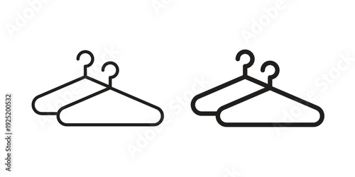Clothes hanger icon in a simple, black and white style.