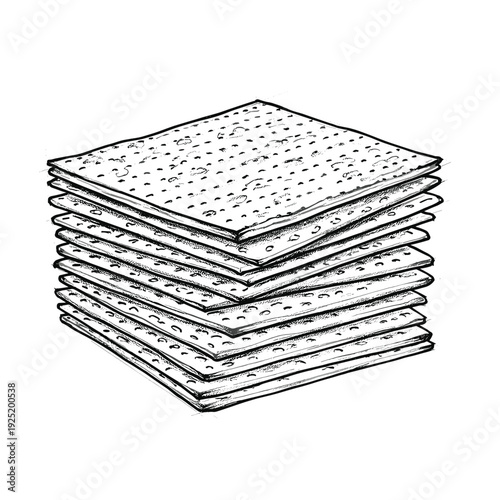Stack of unleavened matzah bread, a staple for Passover celebrations and Jewish traditions